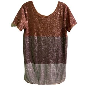 Women’s Gold And Rose Gold Sequin Mini Dress Size S - Prom, Evening , Formal